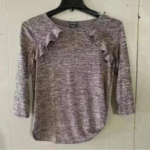 Van Heusen Women’s Short Sleeve Shirt Purple Size XS